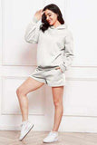 Drop Shoulder Long Sleeve Hoodie and Shorts Set - Trendsi - Flyclothing LLC