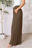 Double Take Full Size Smocked Wide Waistband Wide Leg Pants - Trendsi - Flyclothing LLC