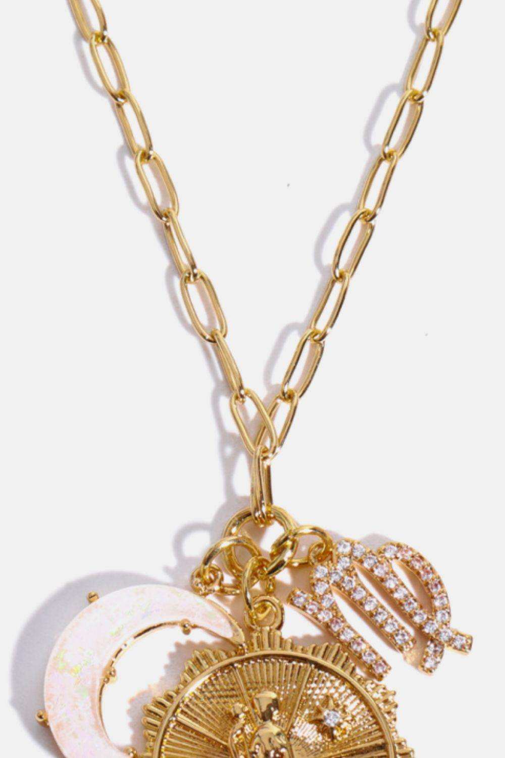 Constellation and Moon Pendant Copper Necklace - Trendsi - Flyclothing LLC