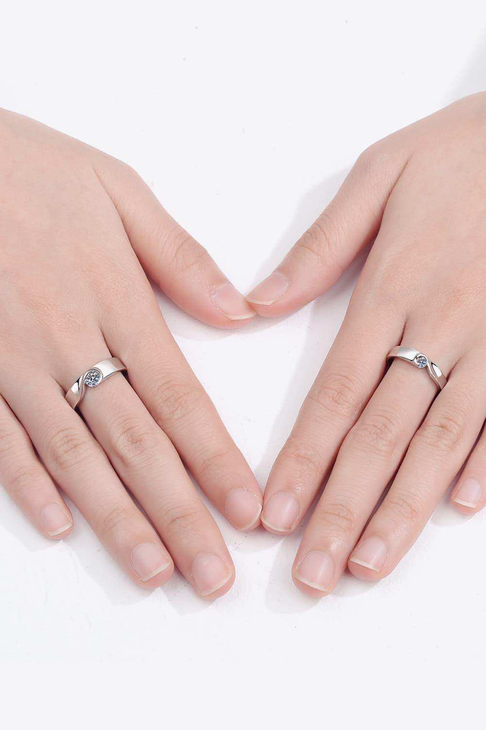 Moissanite Rhodium-Plated Ring - Trendsi - Flyclothing LLC