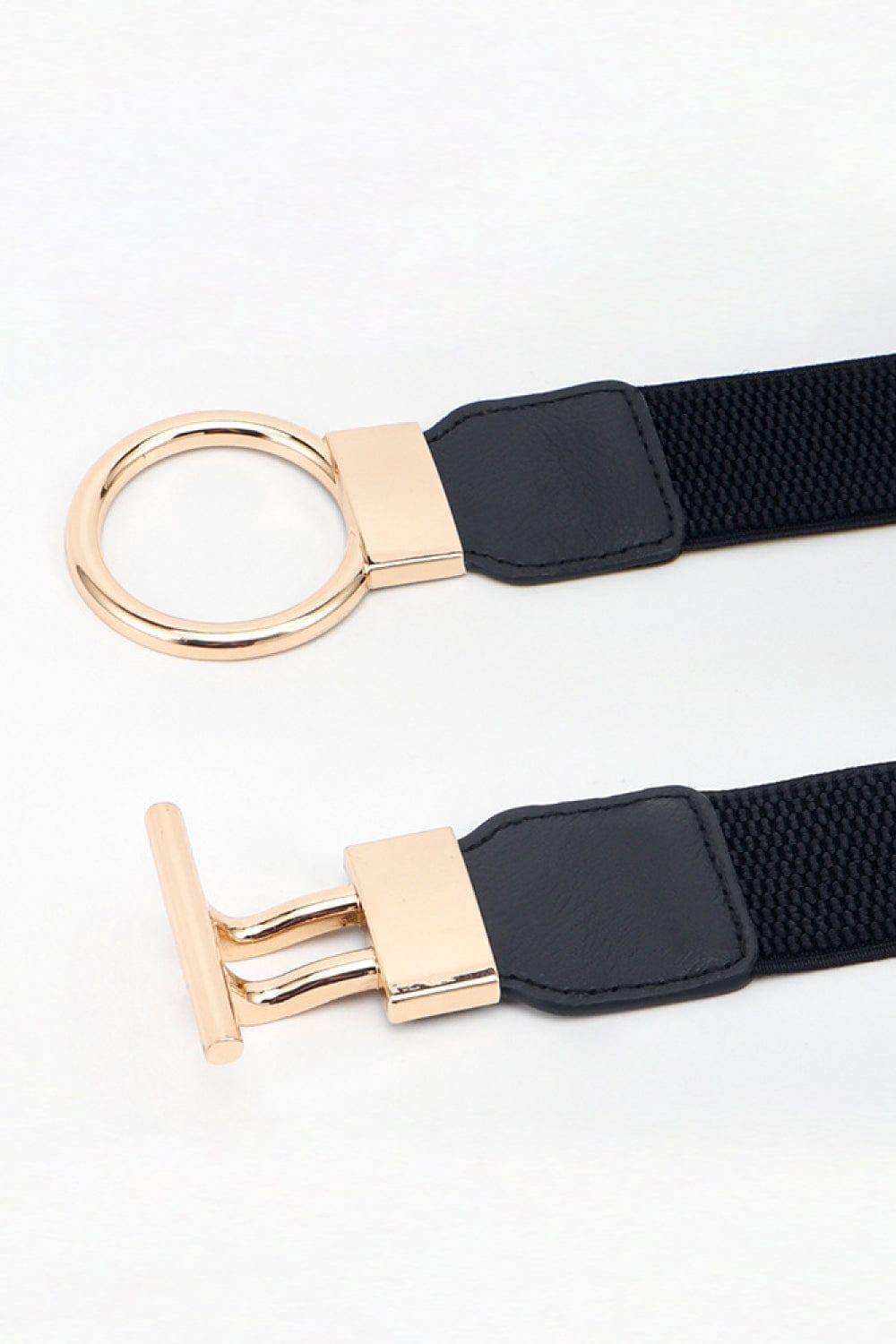 Circle Shape Buckle Zinc Alloy Buckle PU Leather Belt - Trendsi - Flyclothing LLC
