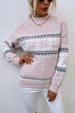 Snowflake Pattern Mock Neck Sweater - Trendsi - Flyclothing LLC