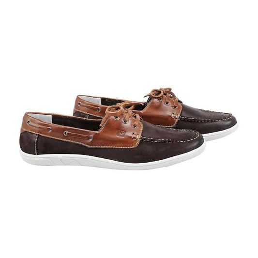 Sandro Moscoloni Men's Leather Boat Shoe Tonga Brown - Flyclothing LLC