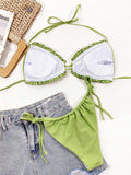 Frill Trill Halter Neck Bikini Set - Trendsi - Flyclothing LLC