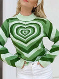 Heart Mock Neck Long Sleeve Sweater - Trendsi - Flyclothing LLC