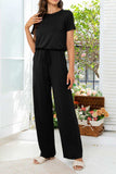 Round Neck Open Back Jumpsuit with Pockets - Trendsi - Flyclothing LLC
