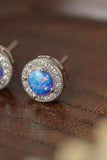 Opal 4-Prong Round Stud Earrings - Trendsi - Flyclothing LLC