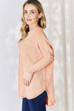 Zenana Oversized Washed Waffle Long Sleeve Top - Trendsi - Flyclothing LLC