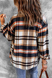Plaid Button Front Shirt Jacket with Breast Pockets - Trendsi - Flyclothing LLC
