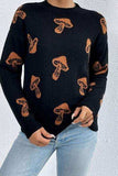Graphic Mock Neck Dropped Shoulder Sweater - Trendsi - Flyclothing LLC