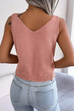 Decorative Button Mixed Knit Tank - Trendsi - Flyclothing LLC