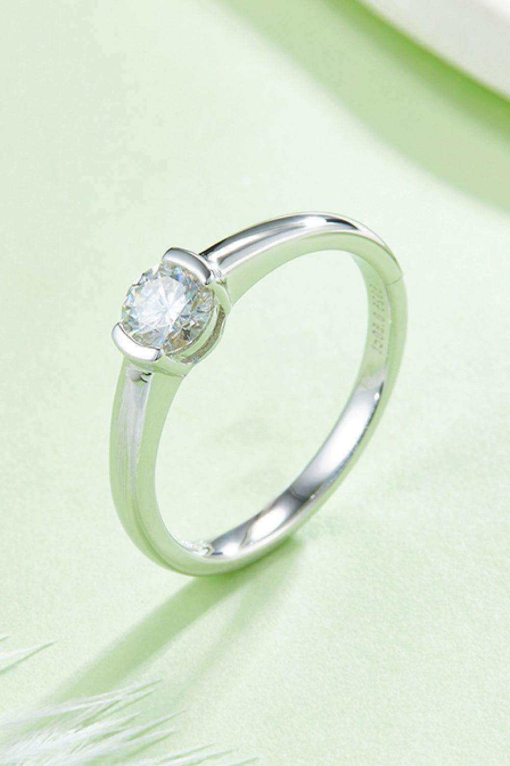 Moissanite 925 Sterling Silver Solitaire Ring - Trendsi - Flyclothing LLC