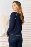 Basic Bae Long Raglan Sleeve Round Neck Top - Trendsi - Flyclothing LLC