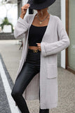 Dropped Shoulder Long Sleeve Cardigan with Pocket - Trendsi - Flyclothing LLC