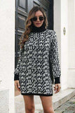 Heathered Turtleneck Mini Sweater Dress - Trendsi - Flyclothing LLC