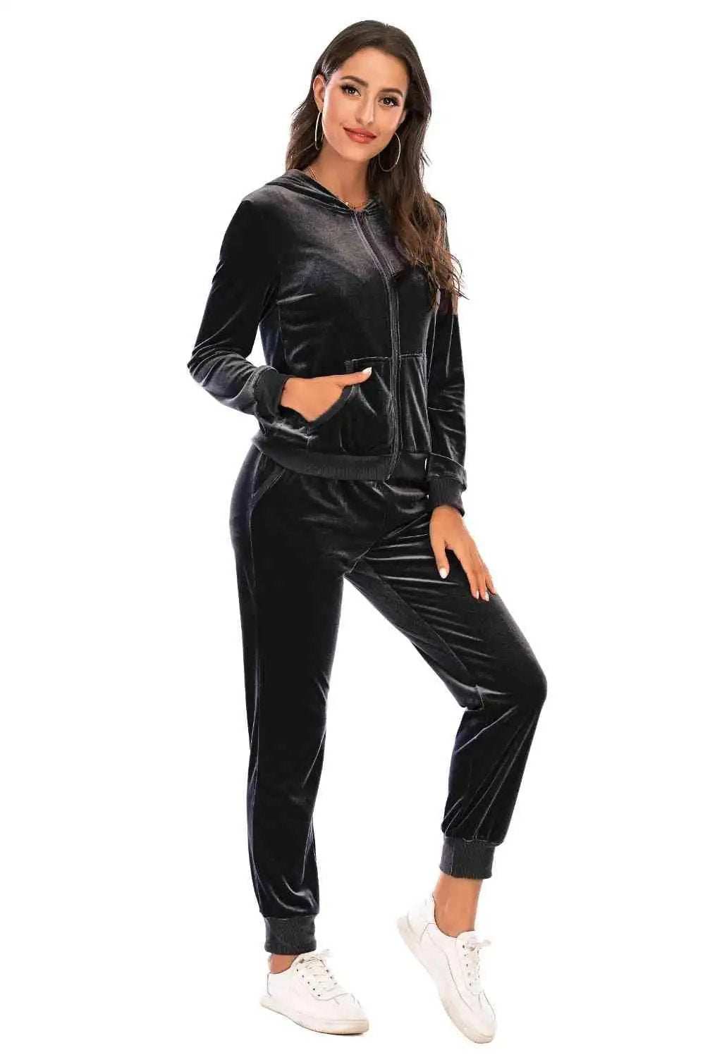 Zip-Up Hooded Jacket and Pants Set - Trendsi - Flyclothing LLC
