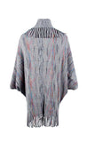 Fringe Detail Printed Poncho - Trendsi - Flyclothing LLC