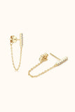 Moissanite 925 Sterling Silver Connected Earrings - Trendsi - Flyclothing LLC