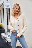 Button Down Exposed Seam Cardigan - Trendsi - Flyclothing LLC