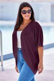 Plus Size Ribbed Cocoon Cover Up - Trendsi - Flyclothing LLC