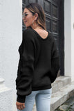 V-Neck Drop Shoulder Sweater - Trendsi - Flyclothing LLC