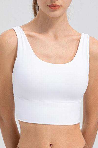 Scoop Neck Wide Strap Active Tank - Trendsi - Flyclothing LLC