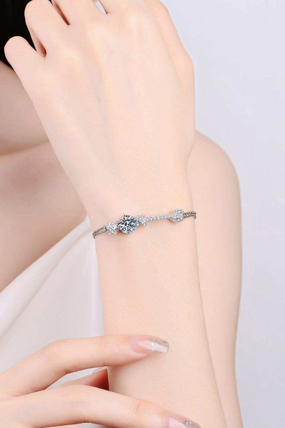 2 Carat Moissanite 925 Sterling Silver Bracelet - Trendsi - Flyclothing LLC