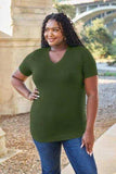 Basic Bae Full Size V-Neck Short Sleeve T-Shirt - Trendsi - Flyclothing LLC