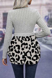 Leopard Peplum Round Neck Blouse - Trendsi - Flyclothing LLC