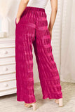 Double Take Full Size High Waist Tiered Shirring Velvet Wide Leg Pants - Trendsi - Flyclothing LLC