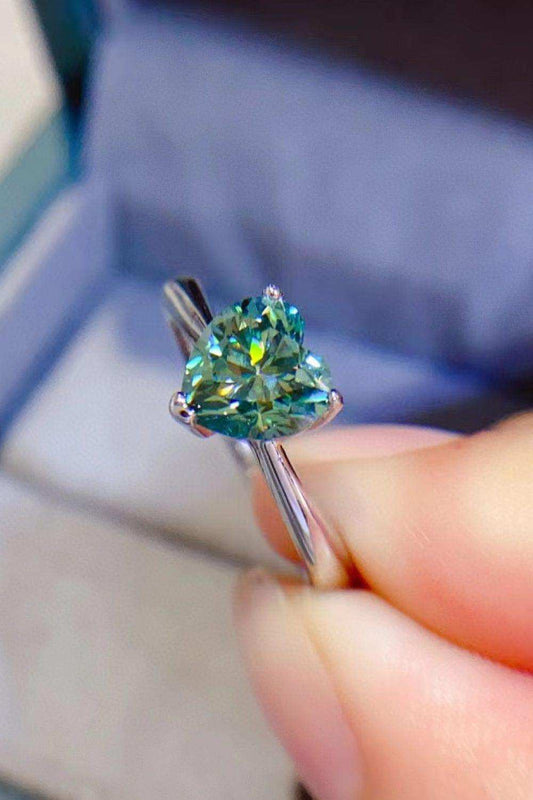 1 Carat Moissanite Heart 925 Sterling Silver Ring - Trendsi - Flyclothing LLC