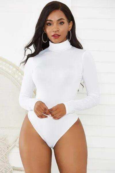 Turtleneck Long Sleeve Bodysuit - Trendsi - Flyclothing LLC