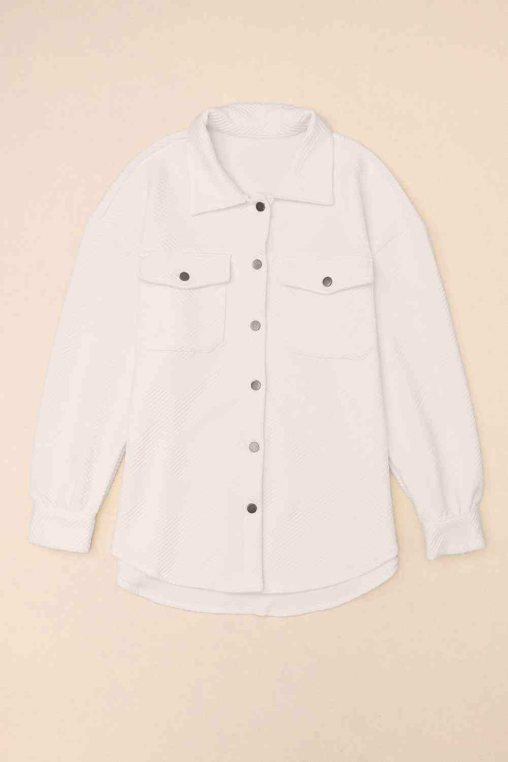 Snap Down Collared Jacket - Trendsi - Flyclothing LLC