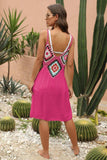 Openwork Sleeveless Embroidery Dress - Trendsi - Flyclothing LLC