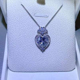 3 Carat Moissanite 925 Sterling Silver Heart Pendant Necklace - Trendsi - Flyclothing LLC