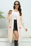 Lantern Sleeve Open Front Pocketed Cardigan - Trendsi - Flyclothing LLC
