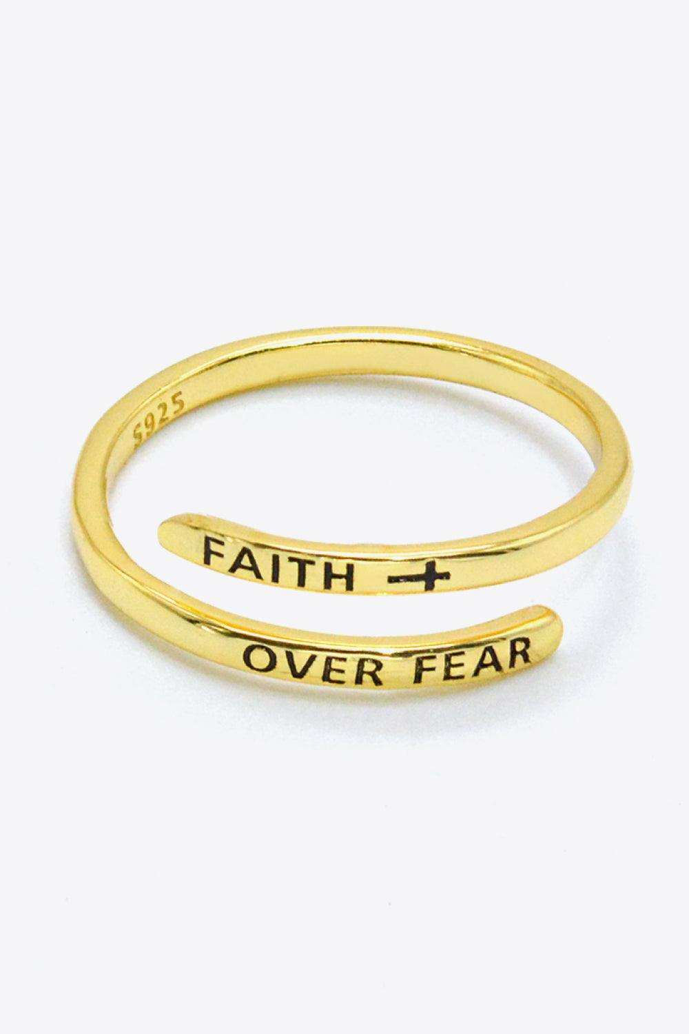 FAITH OVER FEAR Bypass Ring - Trendsi - Flyclothing LLC
