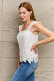 Lace Detail Square Neck Tank Top - Trendsi - Flyclothing LLC