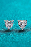 2 Carat Moissanite Heart-Shaped Stud Earrings - Trendsi - Flyclothing LLC