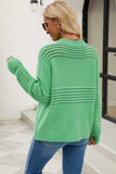 Round Neck Opnework Long Sleeve Pullover Sweater - Trendsi - Flyclothing LLC
