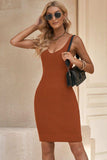 Ribbed Sleeveless V-Neck Dress - Trendsi - Flyclothing LLC
