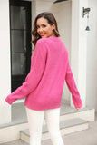 Round Neck Ribbed Long Sleeve Sweater - Trendsi - Flyclothing LLC