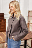 Button Up Collared Neck Jacket - Trendsi - Flyclothing LLC