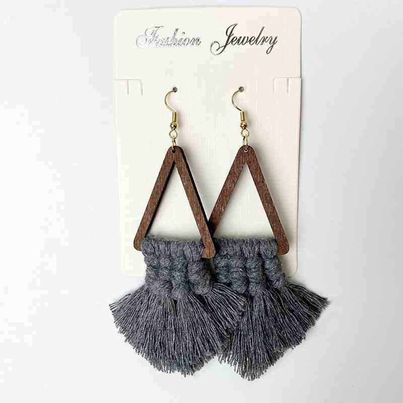 Tassel Detail Geometric Earrings - Trendsi - Flyclothing LLC