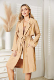 Culture Code Full Size Tied Trench Coat with Pockets - Trendsi - Flyclothing LLC