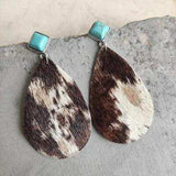 Artificial Turquoise Teardrop Earrings - Trendsi - Flyclothing LLC