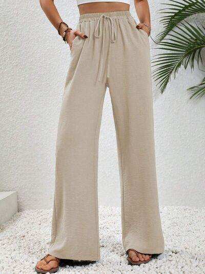 Wide Leg Drawstring Pants - Trendsi - Flyclothing LLC