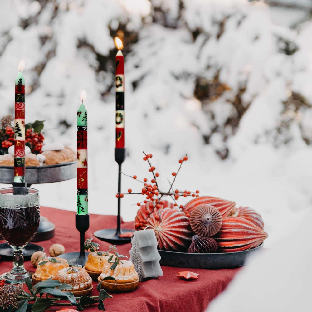 Set of Three Boxed Tall Hand-Painted Candles - Ukhisimui Design - Nobunto - Nobunto - Flyclothing LLC