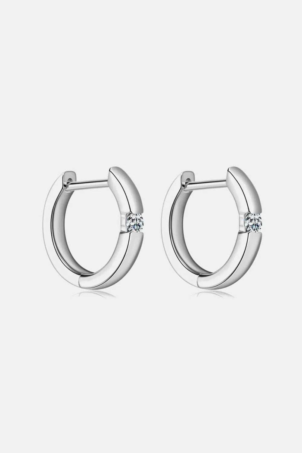 Moissanite 925 Sterling Silver Huggie Earrings - Trendsi - Flyclothing LLC