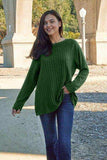 Basic Bae Full Size Ribbed Round Neck Long Sleeve Knit Top - Trendsi - Flyclothing LLC